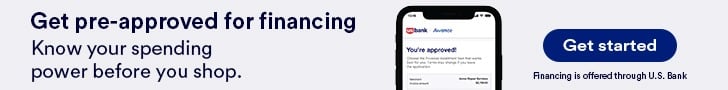 U.S. Bank Avvance financing banner for getting pre-approved before starting a project